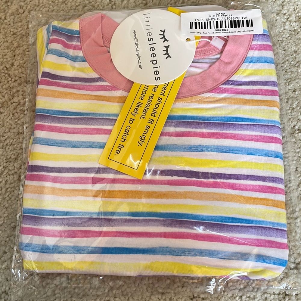 NWT RETIRED Little Sleepies Sunrise Stripes 18-24 month two piece pajama set